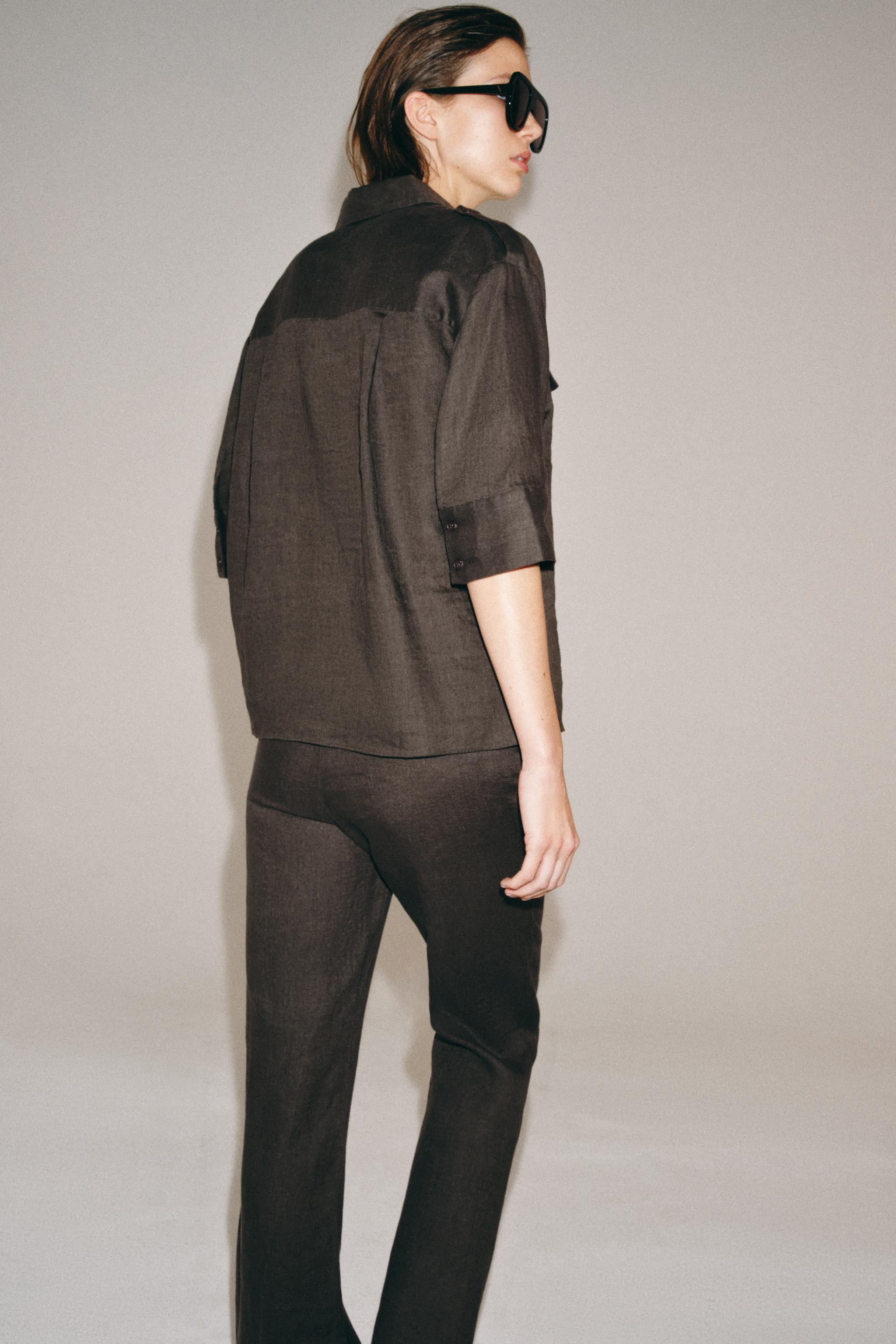 ZW COLLECTION LINEN POCKET SHIRT